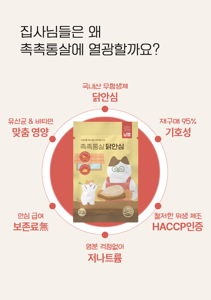 냥쌤 캣 레시피 육즙가득 촉촉한 통살 닭 안심 22g 6번째