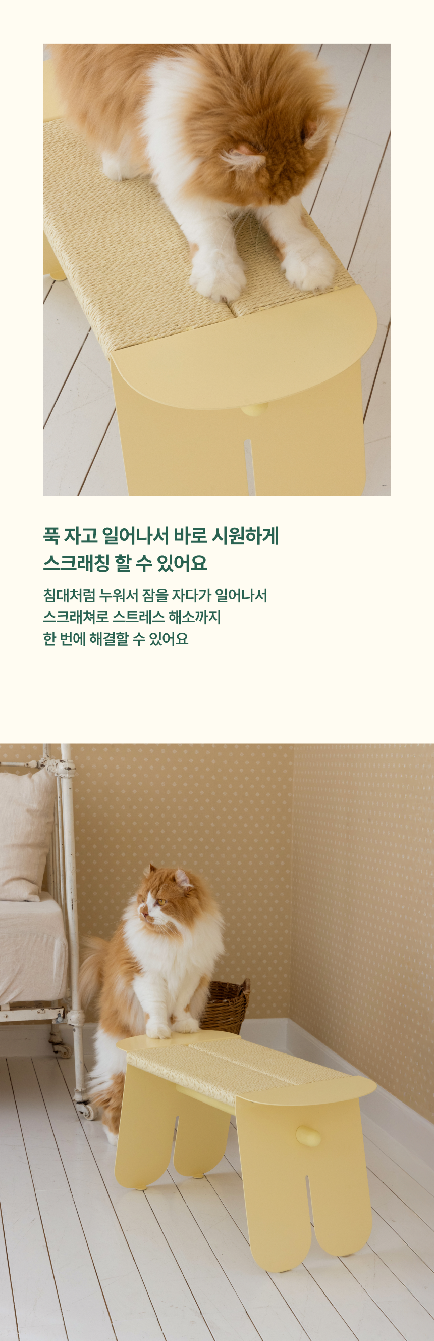 [NEW신상][무료배송] 피도테일 고양이 미니 벤치 스크래쳐 버터색 7번째