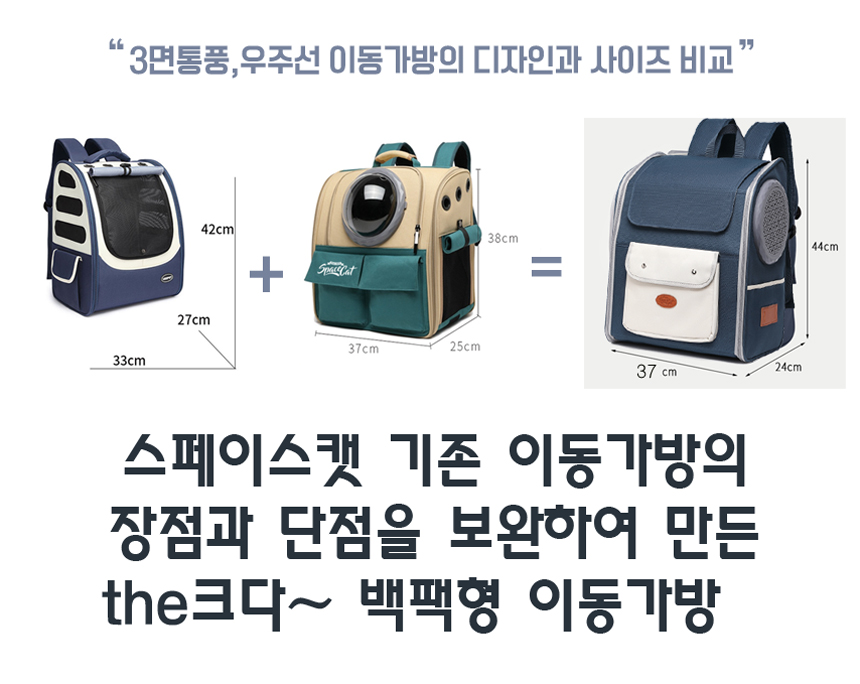 [무료배송] 스페이스캣 the 크다 이동가방 백팩 2번째