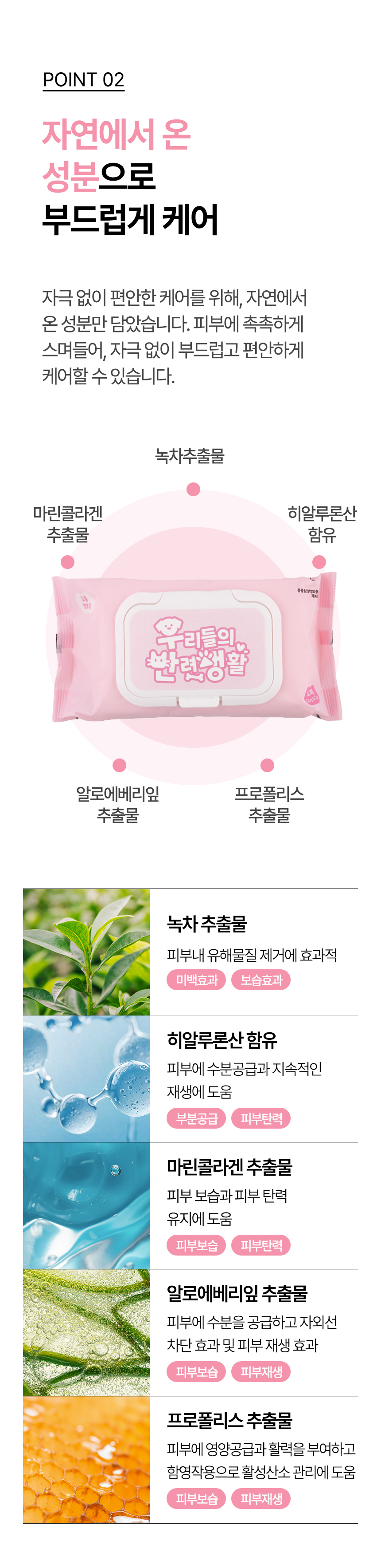 [NEW신상][무료배송] 우리들의 반려생활 엠보싱 펫티슈 캡형 80매 5번째