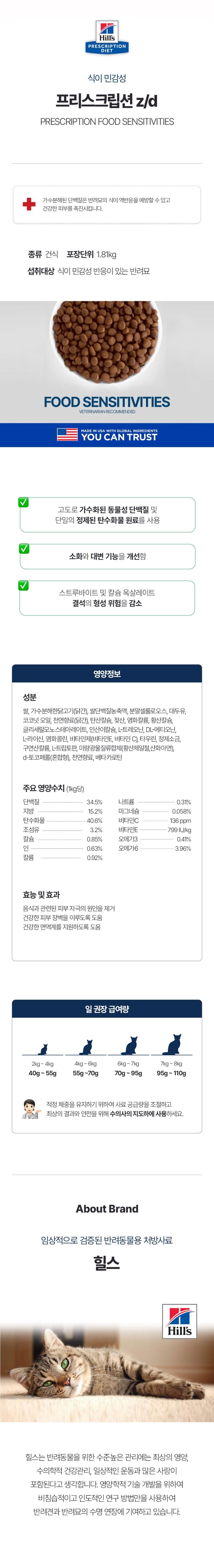 [무료배송] 힐스 캣 z/d 1.81kg 1번째