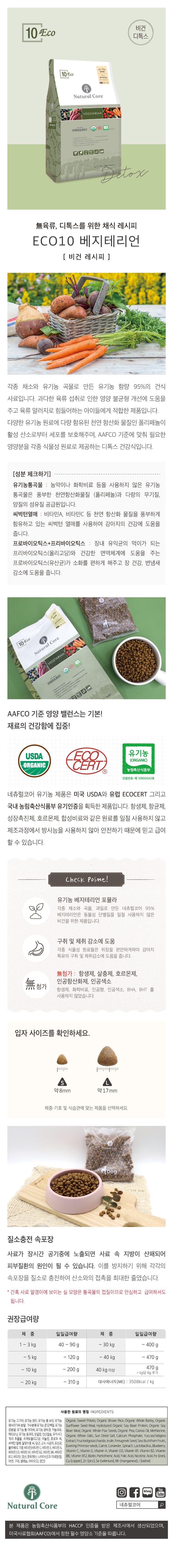 네츄럴코어 독 유기농 에코10 베지테리언 스몰브리드 1kg 1번째