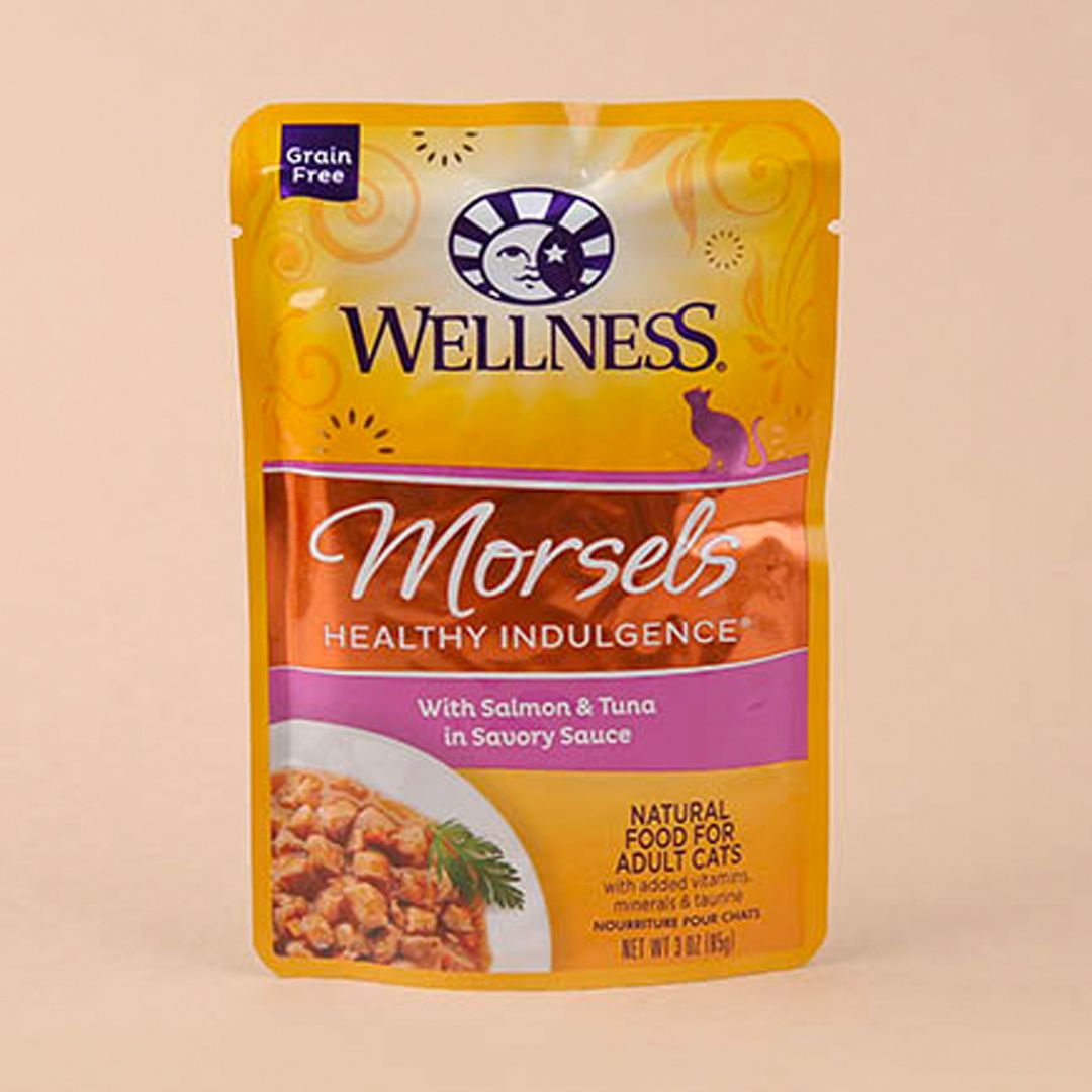 웰니스 캣 헬시 인덜전스 머셀 연어&참치 파우치 85g 0번