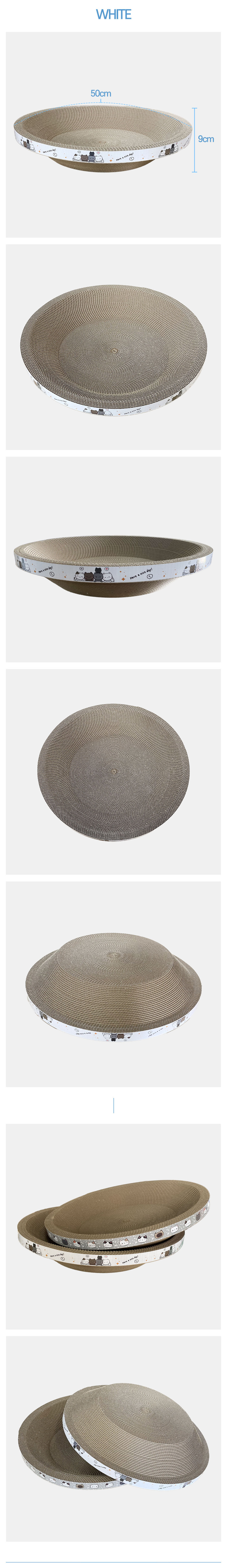 [NEW신상][무료배송] 펫츠몬 촘촘한 B골 스크래쳐 2개입 그레이+화이트 타원형60cm 6번째