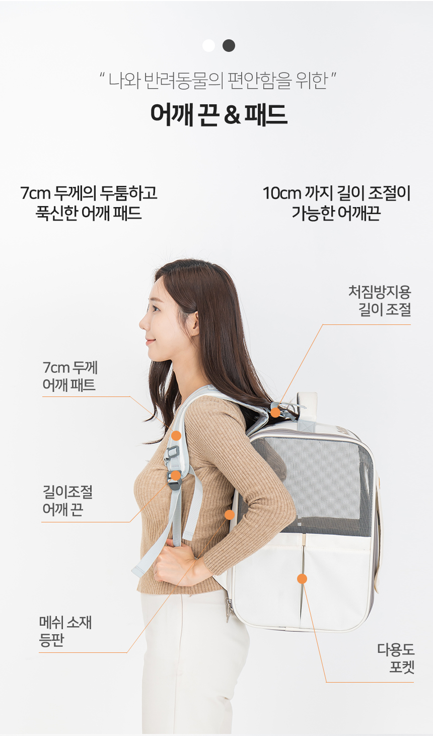 [무료배송] 레토 강아지 이동가방 백팩 대형 LDD-B04P 9번째