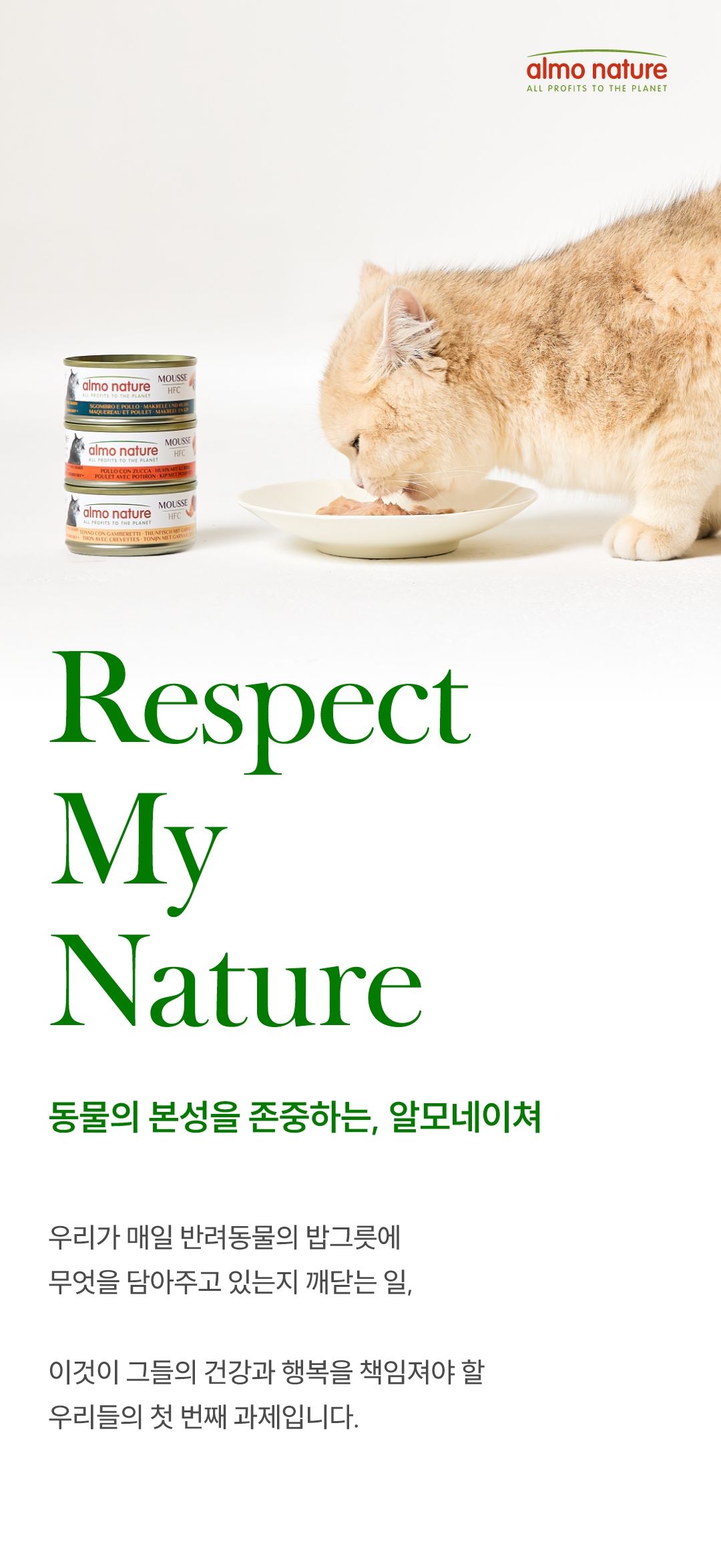 [NEW신상]알모네이쳐 캣 HFC 무스 참치와 새우 캔 70g 1번째