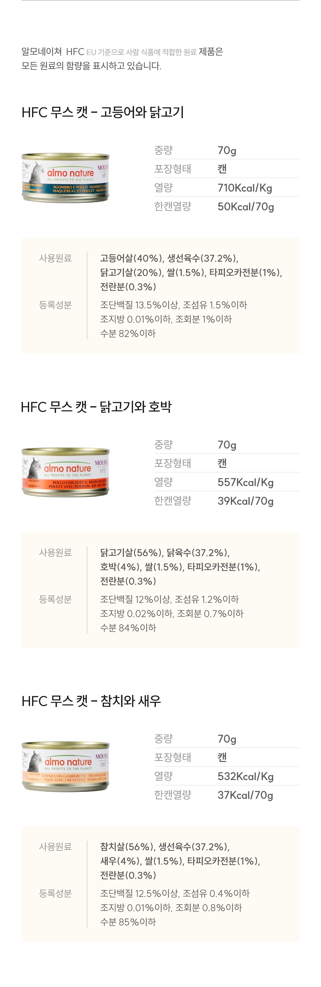 [NEW신상]알모네이쳐 캣 HFC 무스 참치와 새우 캔 70g 7번째