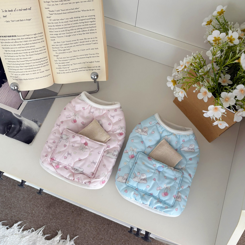 [NEW신상][무료배송] 해피댕댕 토끼핫팩패딩 2종 (핑크,소라) S-2XL 1번째