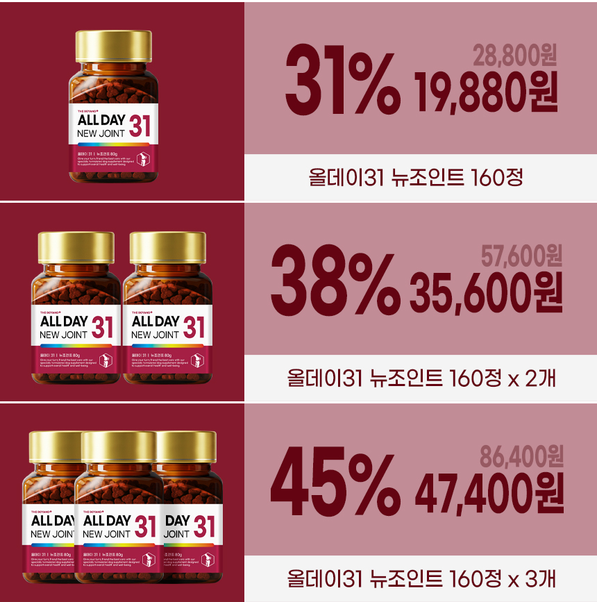 [무료배송] 더보양 독 올데이31 뉴조인트 관절 영양제 160정 1번째