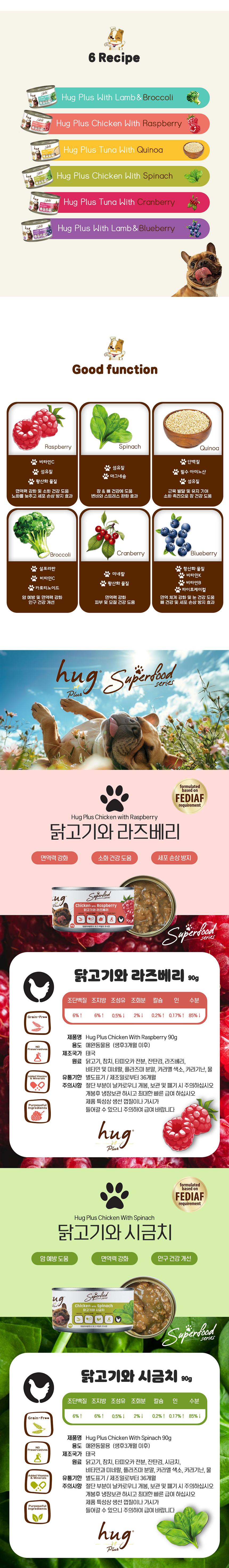 [NEW신상][무료배송] [24개] 허그플러스도그 참치와 퀴노아 캔 90g 2번째