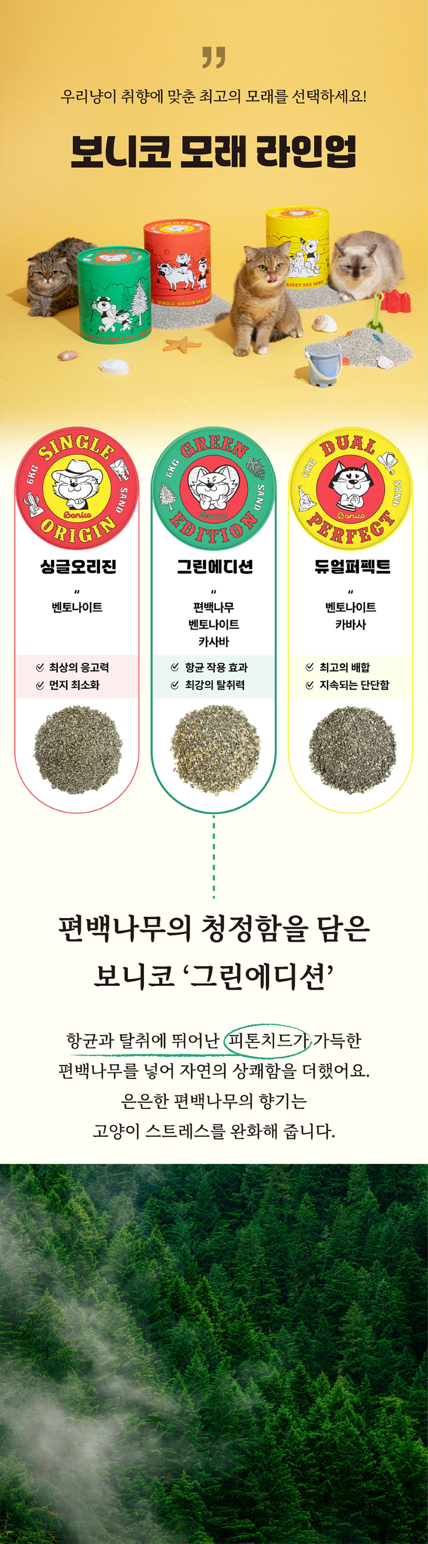 [NEW신상][무료배송] 보니코 캣 그린에디션(벤토+편백+카사바) 6kg*2개 2번째