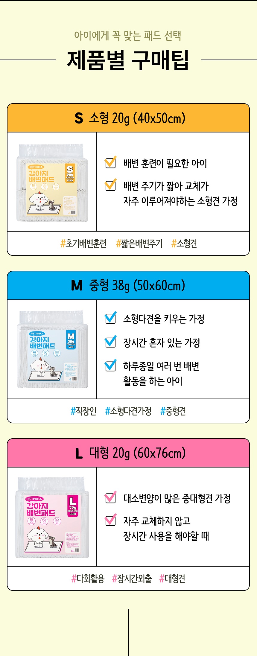 [NEW신상][무료배송] 펫프리카 독 배변패드 소형 20g 100매 (40x50) 3번째
