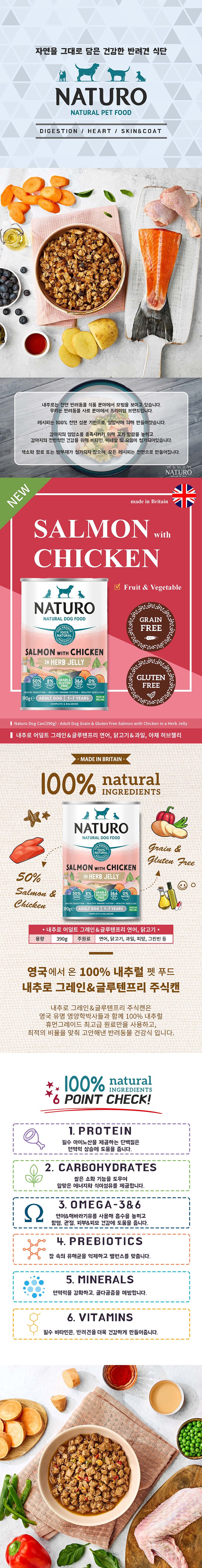내추로 독 글루텐프리 연어&닭고기&과일&채소 허브젤리 390g 1번째