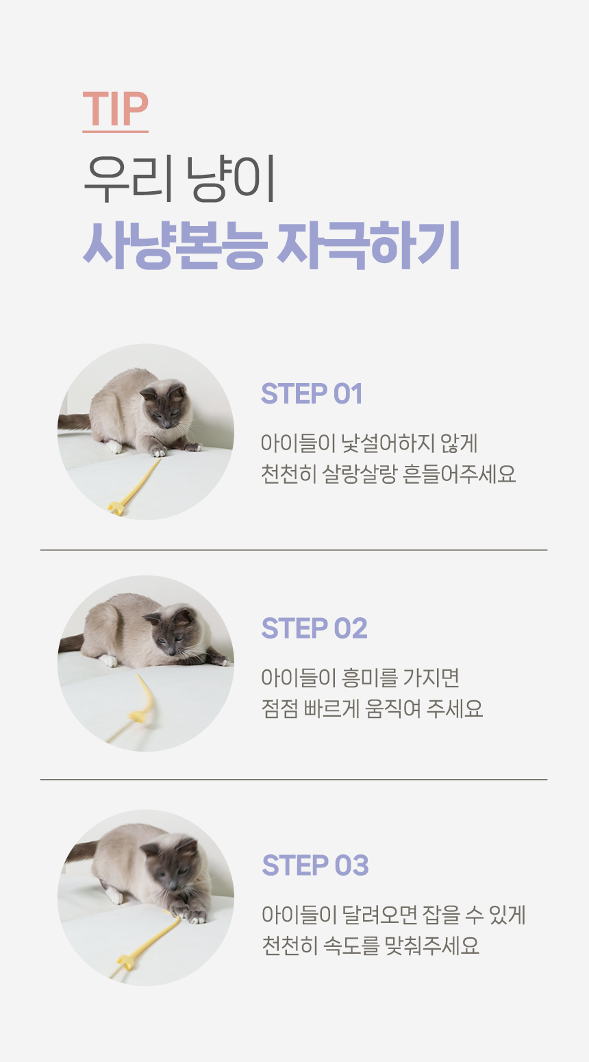 [무료배송] 올웨이즈올펫 캣 실리콘 쥐꼬리 낚시대 치즈/크림핑크/라벤터/파우더블루 9번째