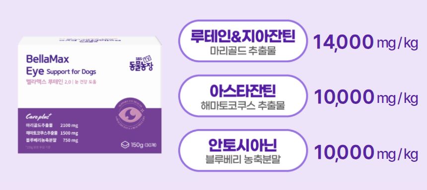 [브랜드전]벨라맥스 SBS TV 동물농장 루테인 강아지 눈 영양제 150g 4번째