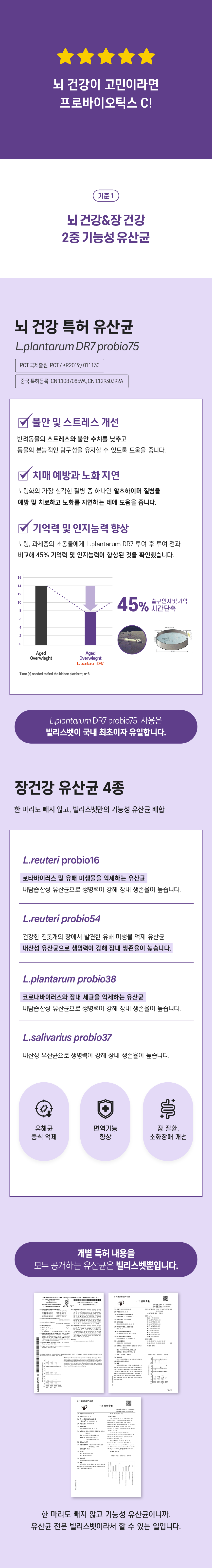 [무료배송] 빌리스벳 뇌건강 프로바이오틱스 C 30g 4번째