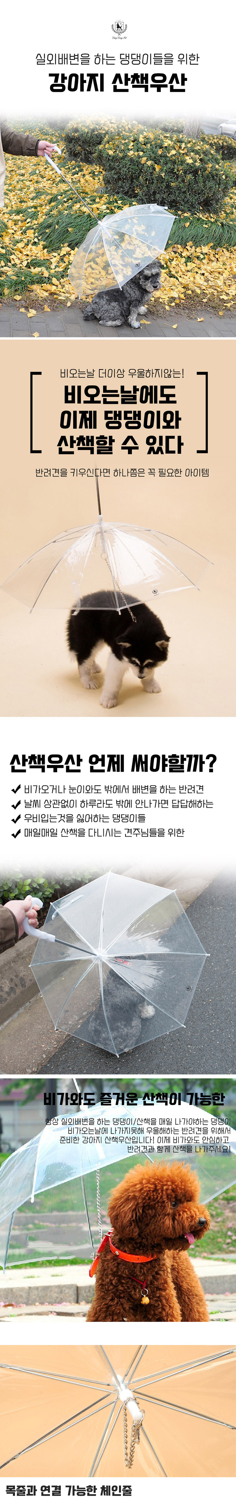 [무료배송] 딩동펫 반려동물 강아지 산책용 우산 1번째