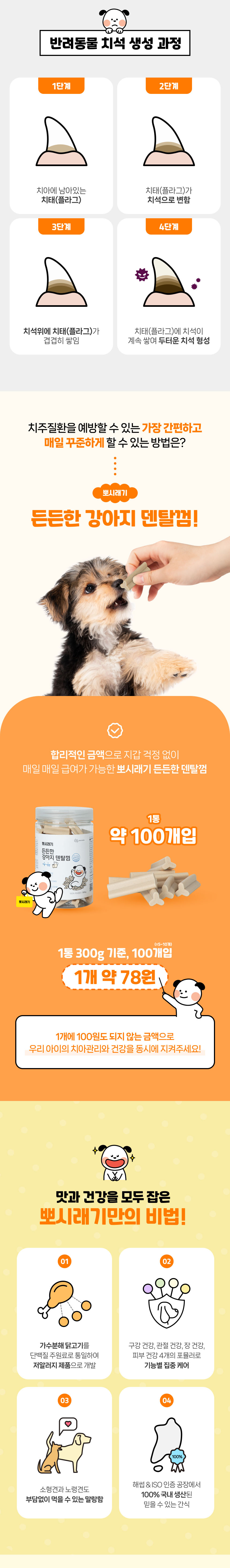 [무료배송] 뽀시래기 독 든든한 저알러지 덴탈껌 300g 관절케어/구강케어/피부케어/장케어  2번째