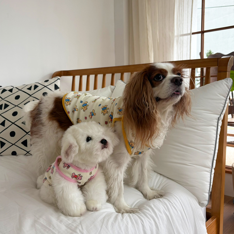 [NEW신상][무료배송] 해피댕댕 굿나잇 조끼&바디수트 2종 (핑크,옐로우) S-2XL 8번째