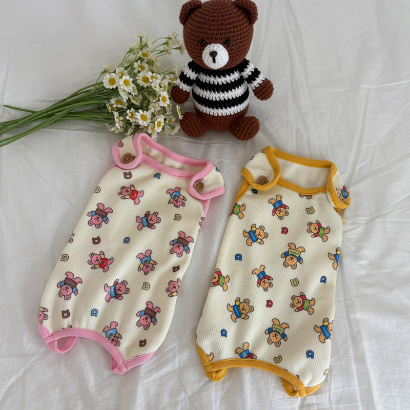 [NEW신상][무료배송] 해피댕댕 굿나잇 조끼&바디수트 2종 (핑크,옐로우) S-2XL 12번째