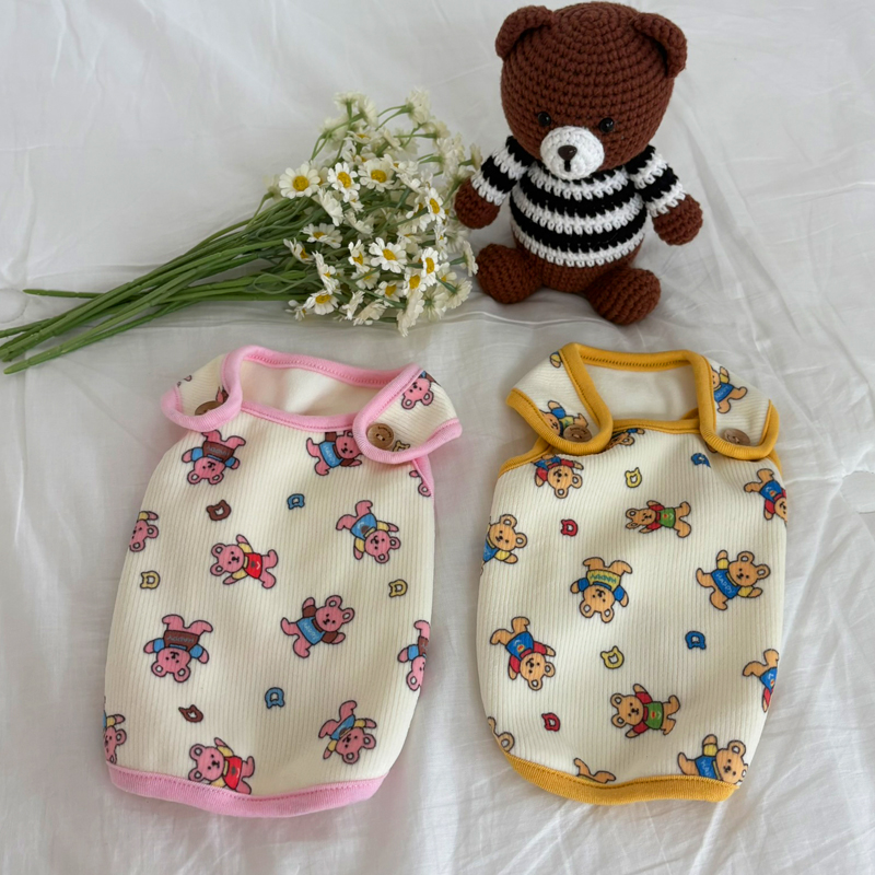 [NEW신상][무료배송] 해피댕댕 굿나잇 조끼&바디수트 2종 (핑크,옐로우) S-2XL 5번째