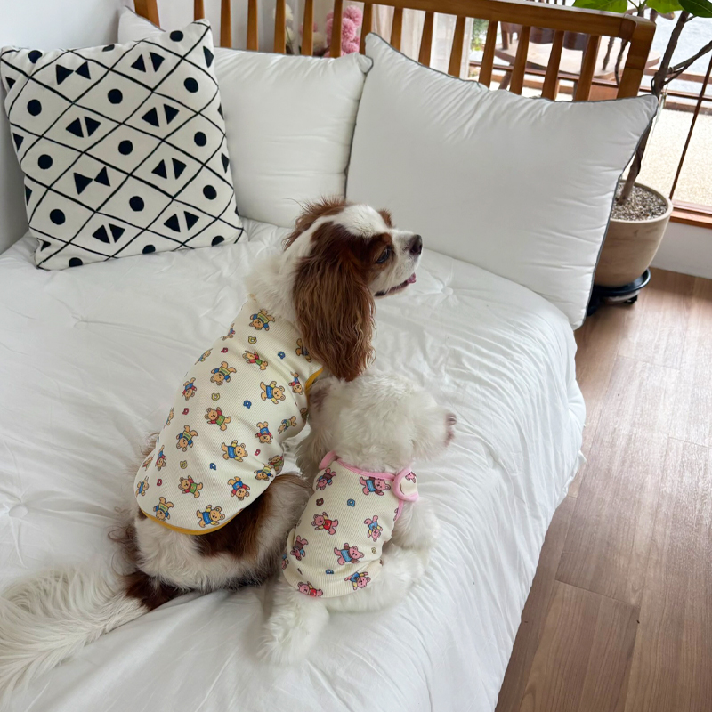 [NEW신상][무료배송] 해피댕댕 굿나잇 조끼&바디수트 2종 (핑크,옐로우) S-2XL 9번째