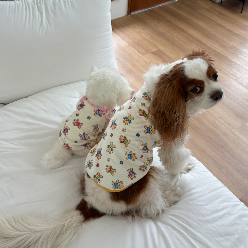 [NEW신상][무료배송] 해피댕댕 굿나잇 조끼&바디수트 2종 (핑크,옐로우) S-2XL 10번째