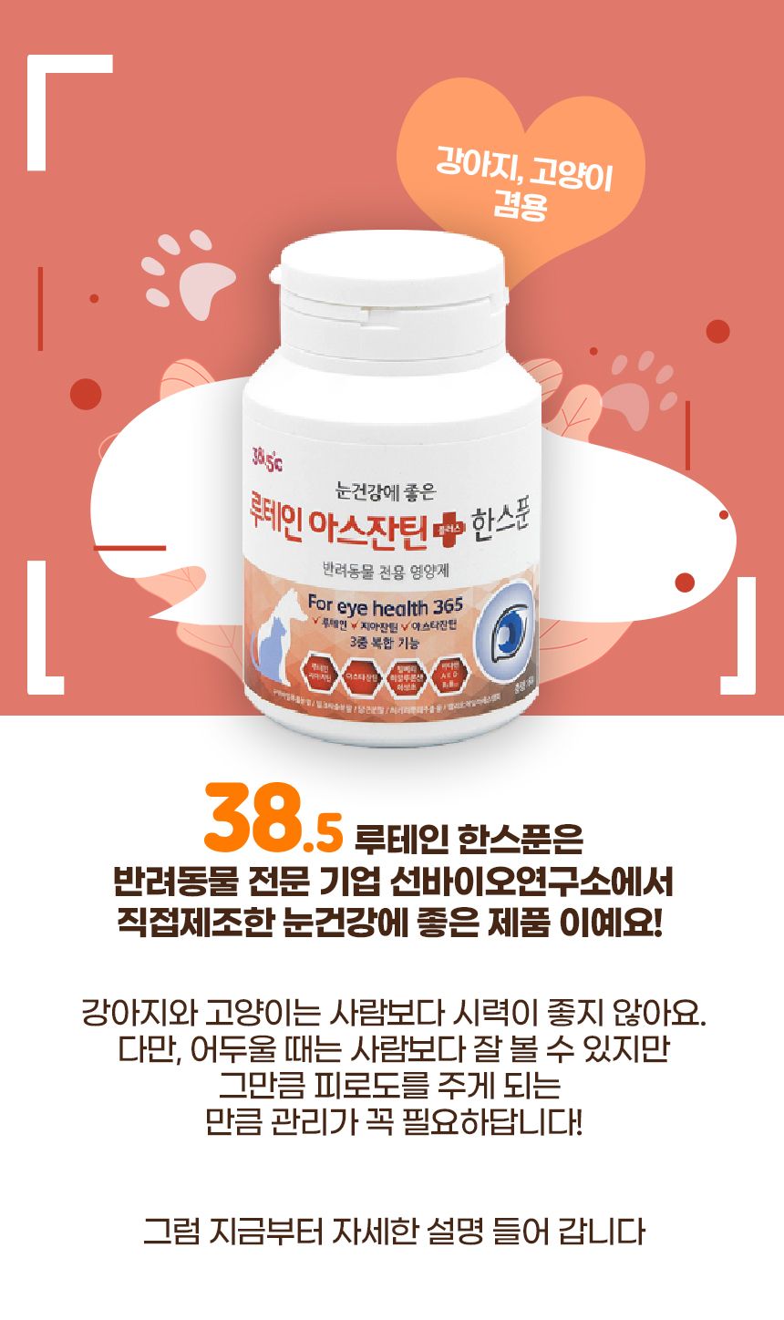  38.5 루테인 아스잔틴 한스푼 눈영양제 60g  1번째