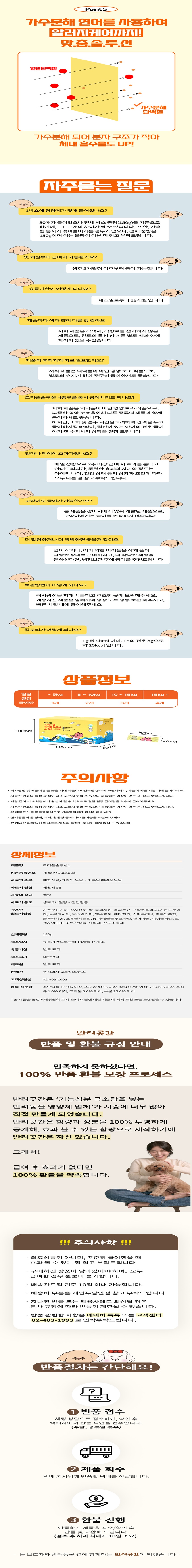 [무료배송] 반려곳간 독 관절영양제 트리플솔루션 관절케어 1박스 30매 10번째