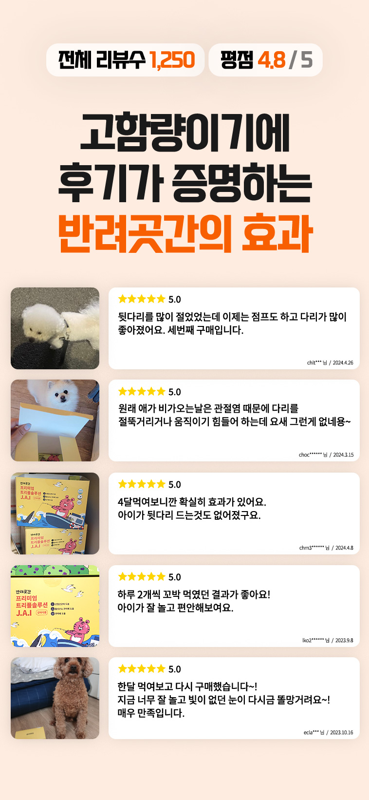 [무료배송] 반려곳간 독 관절영양제 트리플솔루션 관절케어 1박스 30매 4번째