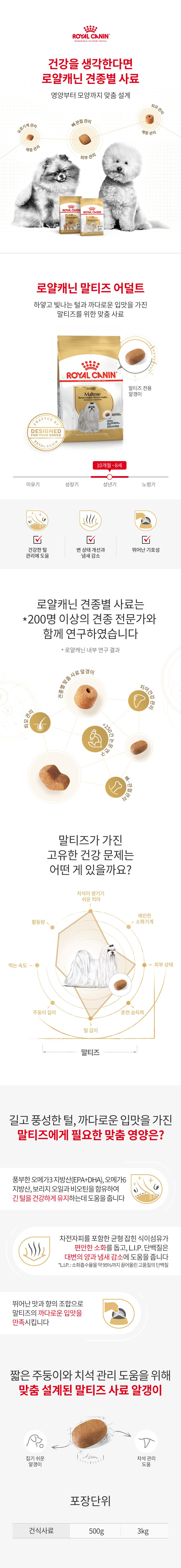 [웰컴딜] 로얄캐닌 독 말티즈 어덜트 3kg 피모관리 1번째 상세 이미지