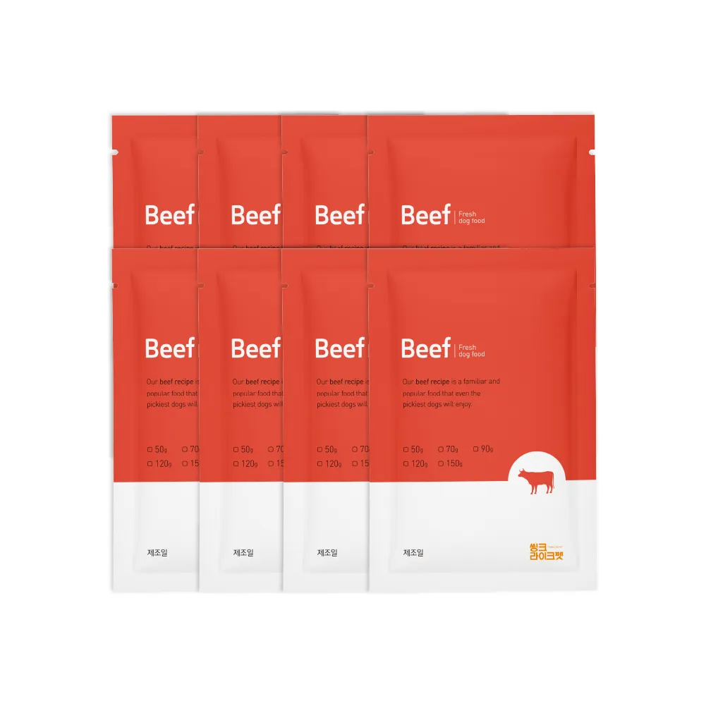 [무료배송] 씽크라이크펫 독 화식 소고기 50g (8팩/16팩/24팩)
