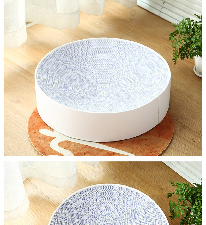 [NEW신상][무료배송] 펫볼루션 옥수수 펄프 화이트 대형 원형 스크래쳐 14번째