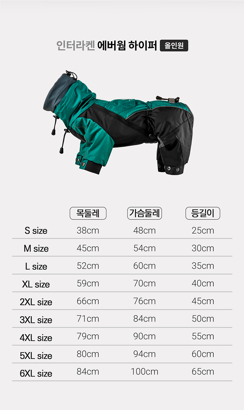 [무료배송] 니즈더펫 인터라켄 에버웜 하이퍼 강아지 올인원 패딩 12번째