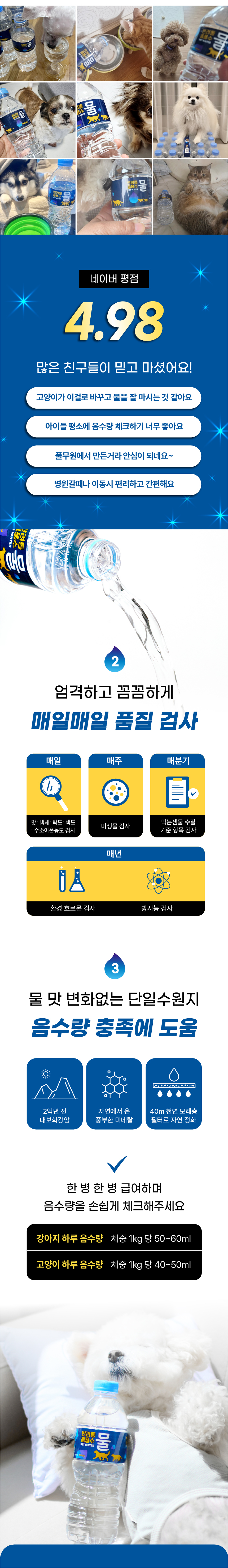 [NEW신상][무료배송] 콩펫워터 반려동물 음용수 500ml*20병 3번째