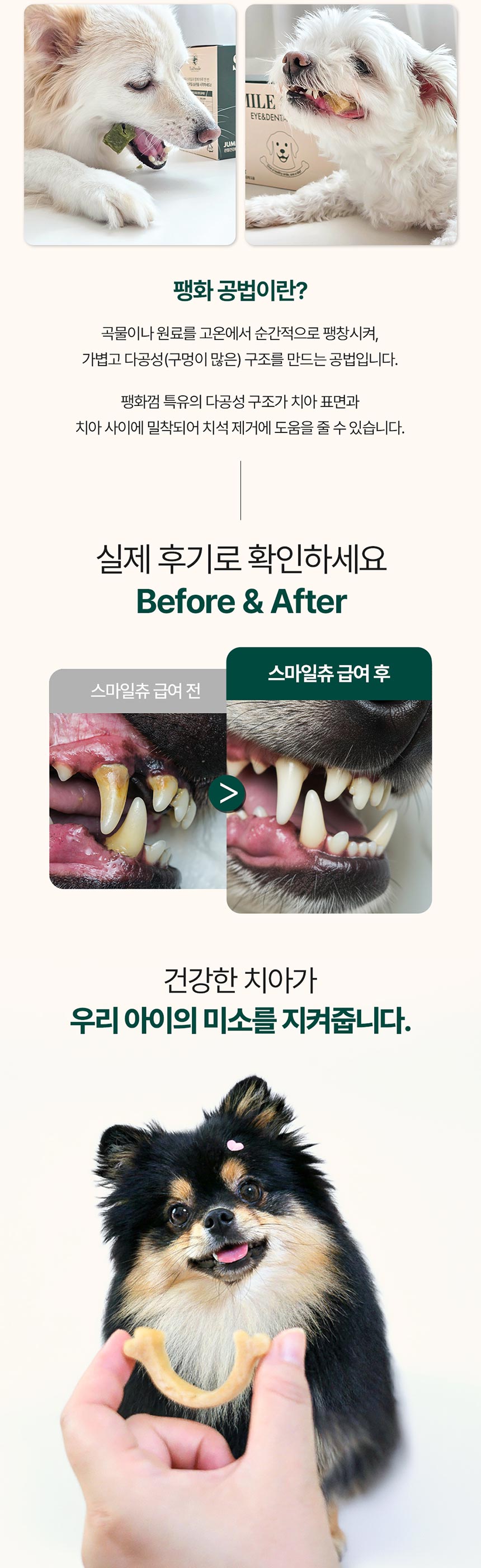 [NEW신상][무료배송] 테일스마일 강아지 저알러지 덴탈껌 스마일츄 브라이트 108g 19번째