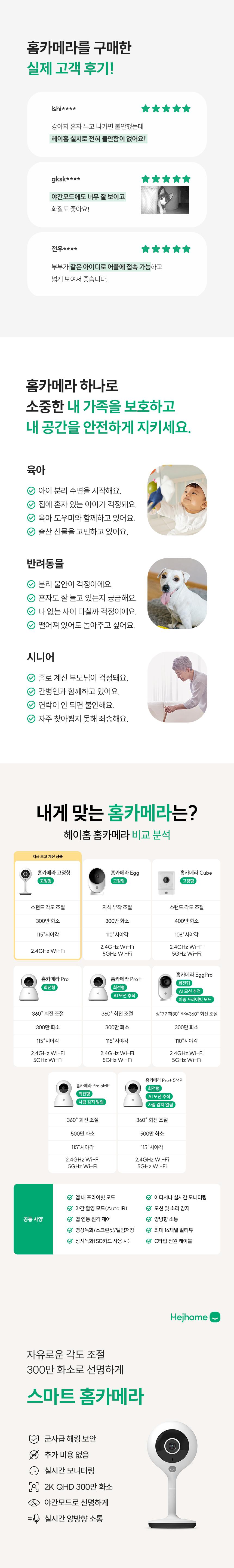 [NEW신상][무료배송] 헤이홈 스마트 홈카메라 펫캠 고정형 1번째