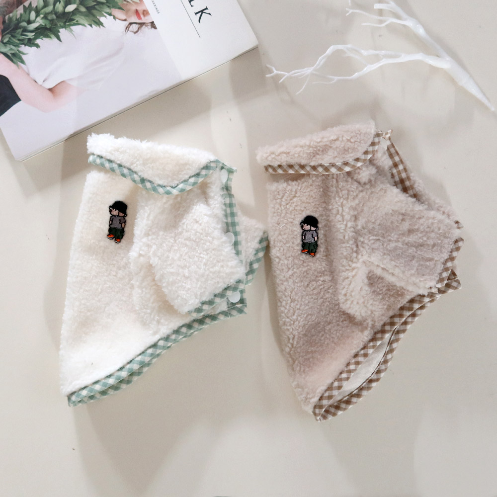 [무료배송] 허니독 체크 카라 자켓 아이보리/베이지 S-XL 5번째