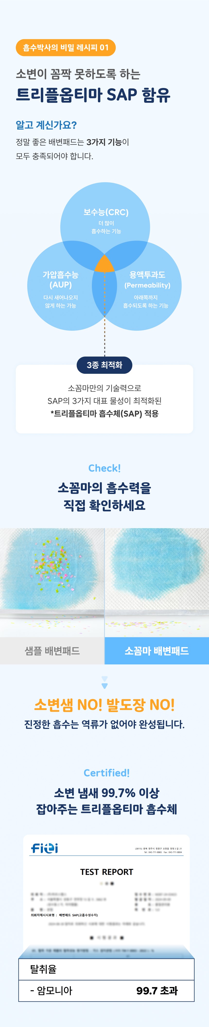 [무료배송] 소꼼마 두툼형 플러스 배변패드 중형 50매 3번째