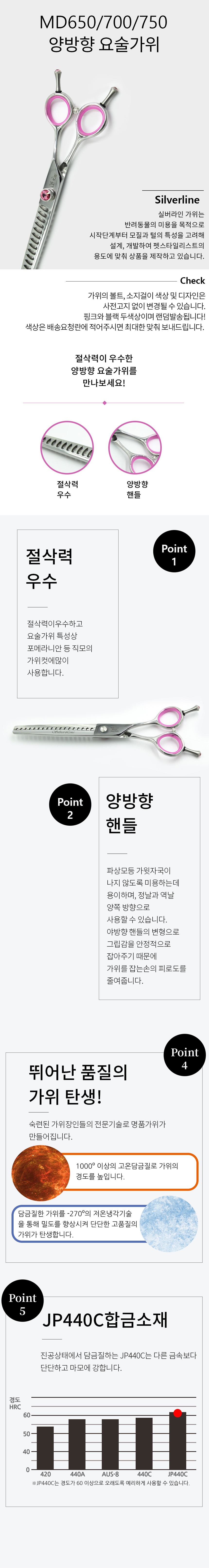 [NEW신상][무료배송] 실버라인 MD 양방향 강아지 미용 요술가위 6.5인치 1번째