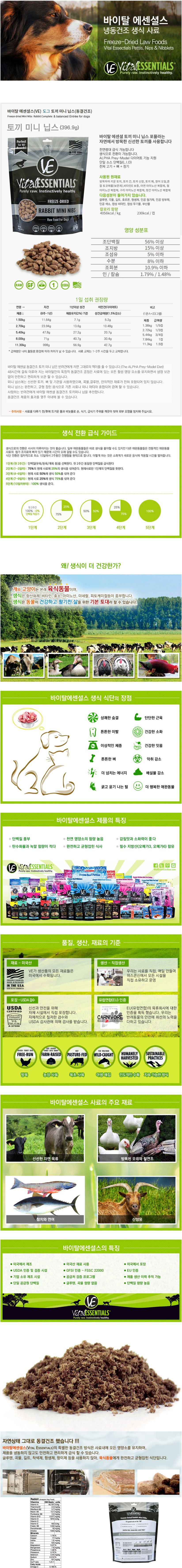 [사료샘플] 바이탈에센셜 독 토끼닙 6g 1번째