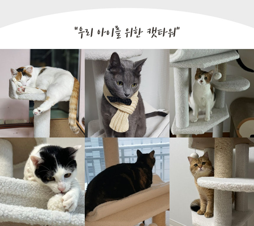 [무료배송] 펫토리아 GP 4단 양털 플랫폼 대형 캣타워 142cm 베이지 17번째