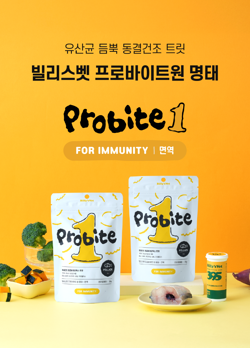 [무료배송] 빌리스벳 면역강화 프로바이트 원 명태 30g 1번째