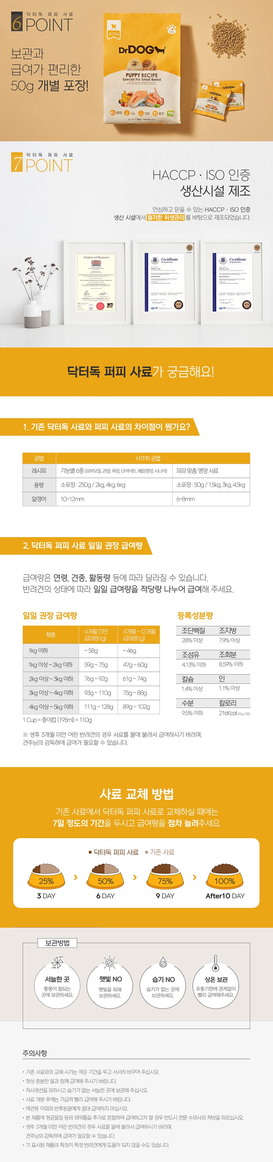 [사료샘플] 닥터독 퍼피 50g 5번째