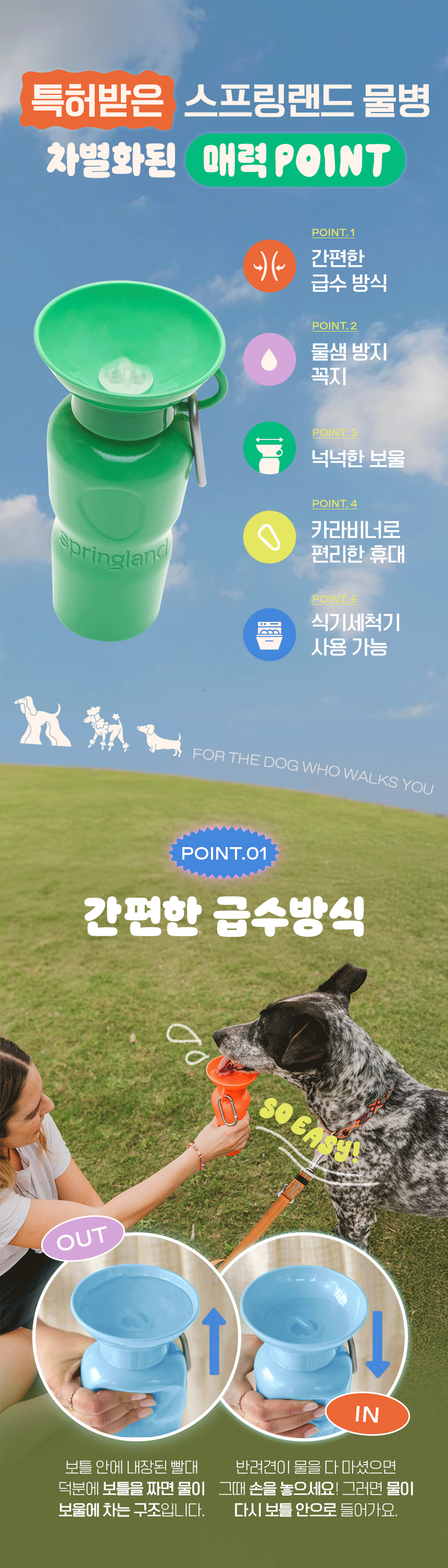 [무료배송] 스프링랜드 그라울러 트래블 보틀 1300ml (스카이블루/스프링어 그린) 5번째