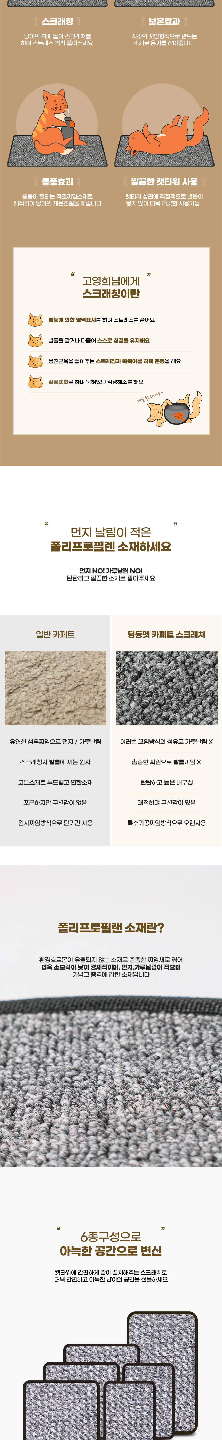 [무료배송] 딩동펫 드림 캣타워 스크래쳐 카펫 6종 세트 2번째