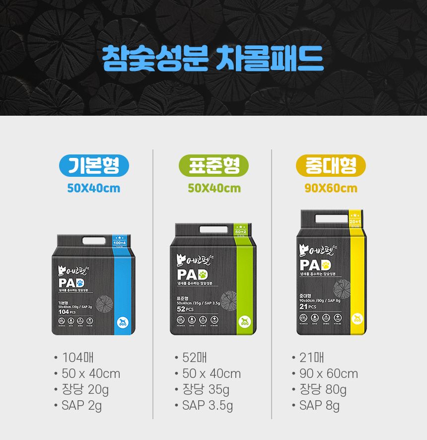 [무료배송] 에코펫위드 냄새잡는 참숯성분 에코패드 중대형 21매 (90x60cm) 4번째