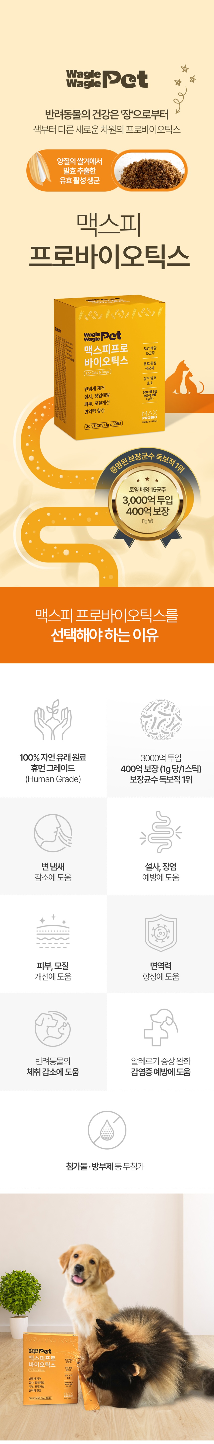 [NEW신상][무료배송] 와글와글펫 맥스피 프로바이오틱스 30포 1번째