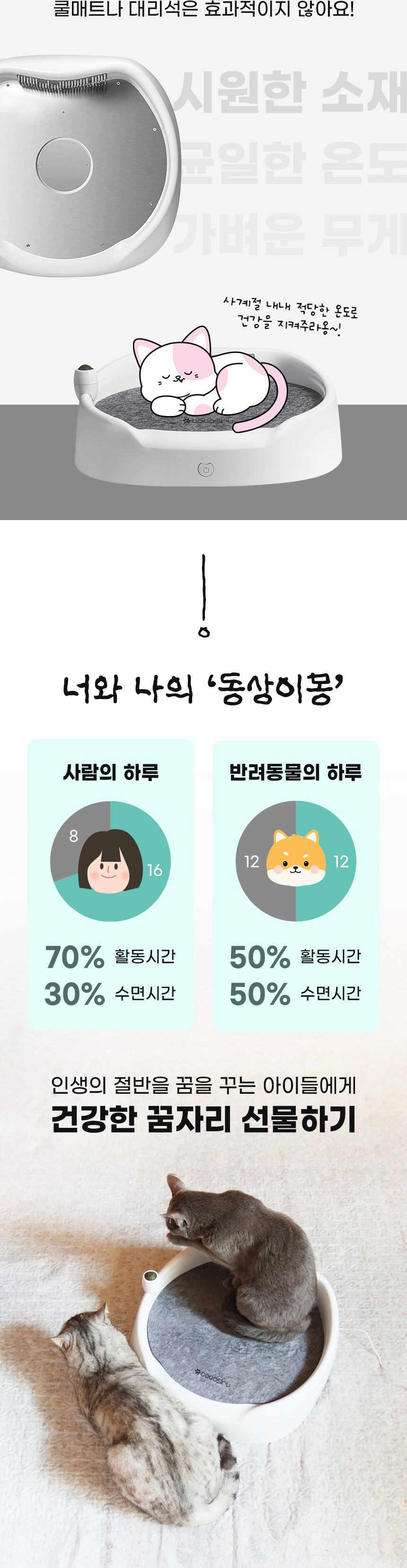 [무료배송] 코코시루 사계절 펫침대 강아지 고양이 냉난방매트 C1CN 11번째