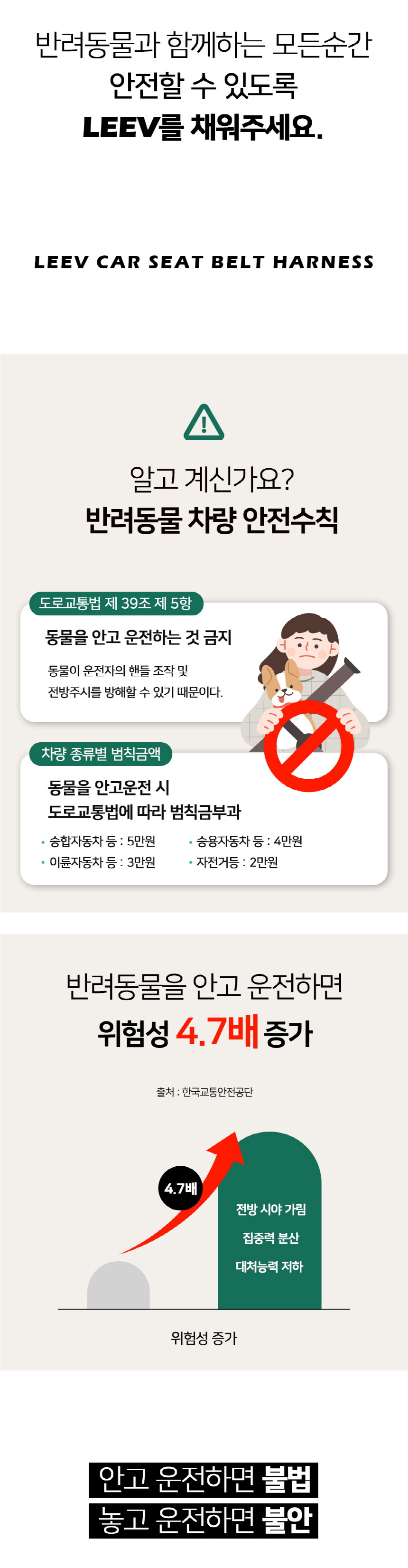 [NEW신상][무료배송] 펫더팬 리브 반려동물 차량용 안전벨트 하네스 세트 (S/M) 6번째